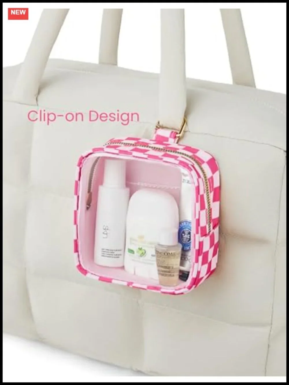 Clear Makeup Bag for Purse - Mini Cosmetic Pouch Travel Organizer 2 Pack Nylon